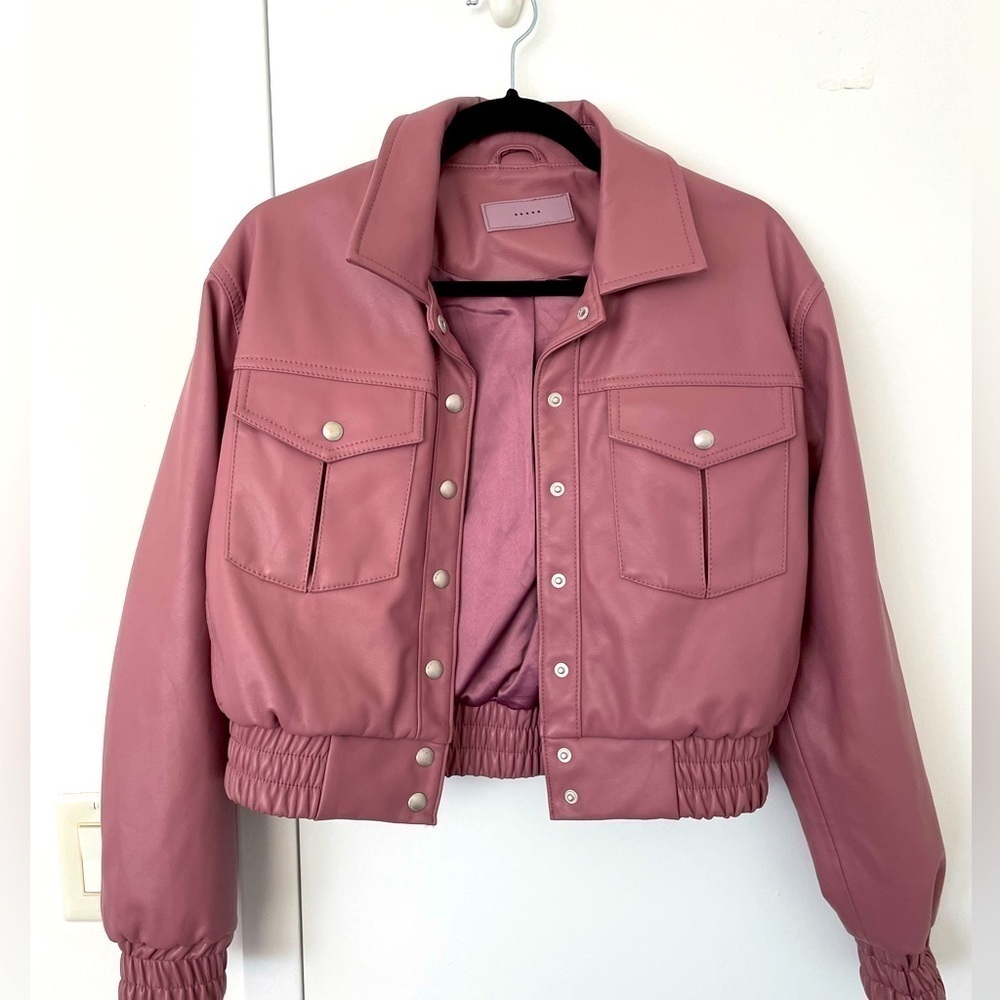 Blanknyc faux leather bomber jacket in chilled wine NWT